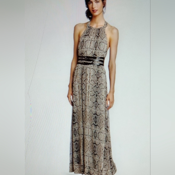 Jessica Simpson Dresses & Skirts - NWT $148 Jessica Simpson Anaconda Black Halter Maxi Dress 10